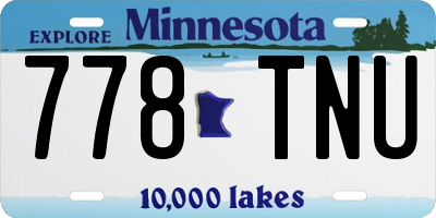MN license plate 778TNU