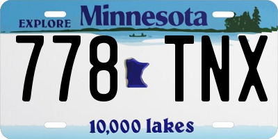 MN license plate 778TNX