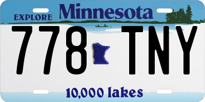 MN license plate 778TNY