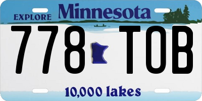 MN license plate 778TOB