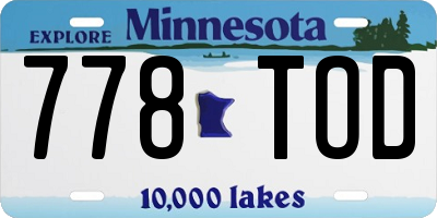 MN license plate 778TOD