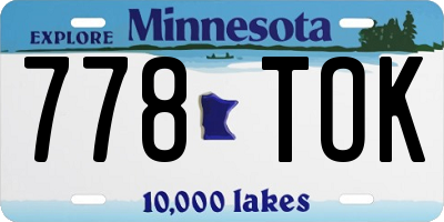 MN license plate 778TOK
