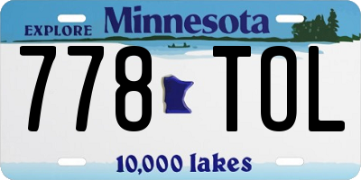 MN license plate 778TOL