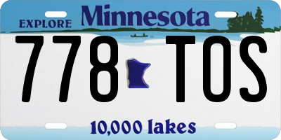 MN license plate 778TOS