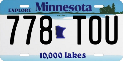 MN license plate 778TOU