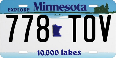 MN license plate 778TOV