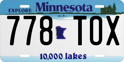 MN license plate 778TOX