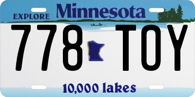 MN license plate 778TOY