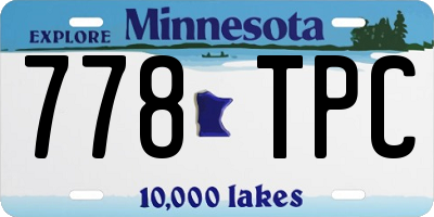 MN license plate 778TPC