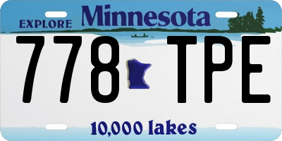 MN license plate 778TPE