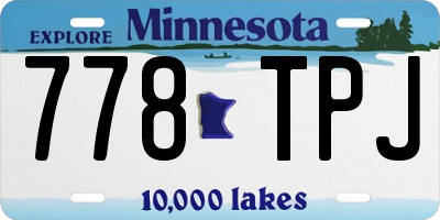 MN license plate 778TPJ