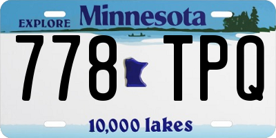 MN license plate 778TPQ