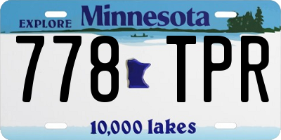 MN license plate 778TPR