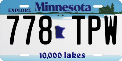 MN license plate 778TPW