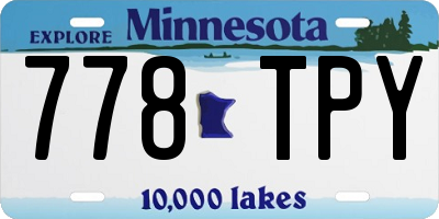 MN license plate 778TPY