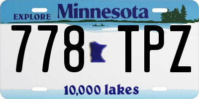 MN license plate 778TPZ