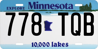 MN license plate 778TQB