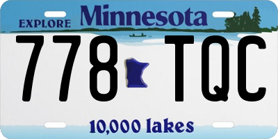 MN license plate 778TQC