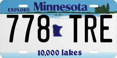 MN license plate 778TRE