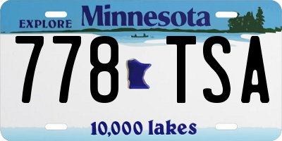 MN license plate 778TSA