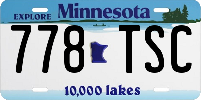 MN license plate 778TSC