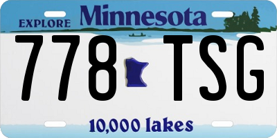 MN license plate 778TSG