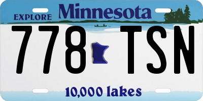 MN license plate 778TSN