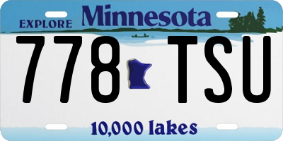 MN license plate 778TSU