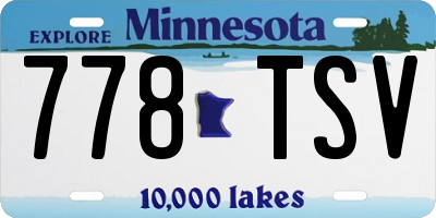 MN license plate 778TSV