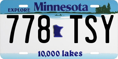 MN license plate 778TSY
