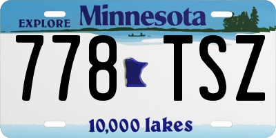 MN license plate 778TSZ