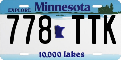 MN license plate 778TTK