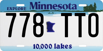 MN license plate 778TTO