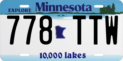 MN license plate 778TTW