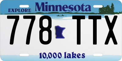 MN license plate 778TTX