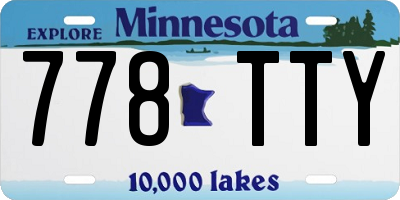 MN license plate 778TTY