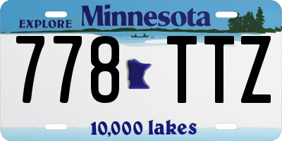 MN license plate 778TTZ