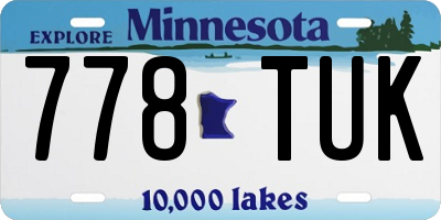 MN license plate 778TUK