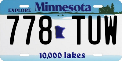 MN license plate 778TUW