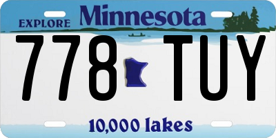 MN license plate 778TUY