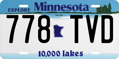 MN license plate 778TVD