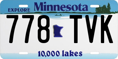 MN license plate 778TVK