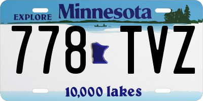 MN license plate 778TVZ