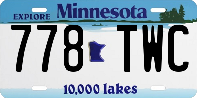 MN license plate 778TWC