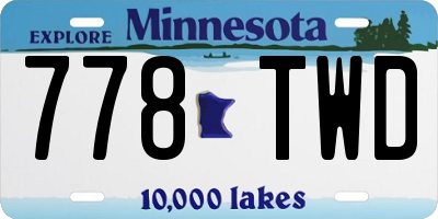 MN license plate 778TWD