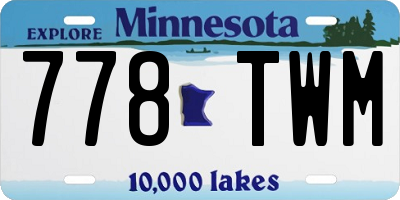 MN license plate 778TWM