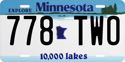 MN license plate 778TWO