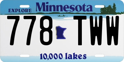 MN license plate 778TWW