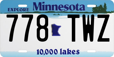 MN license plate 778TWZ