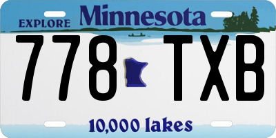 MN license plate 778TXB